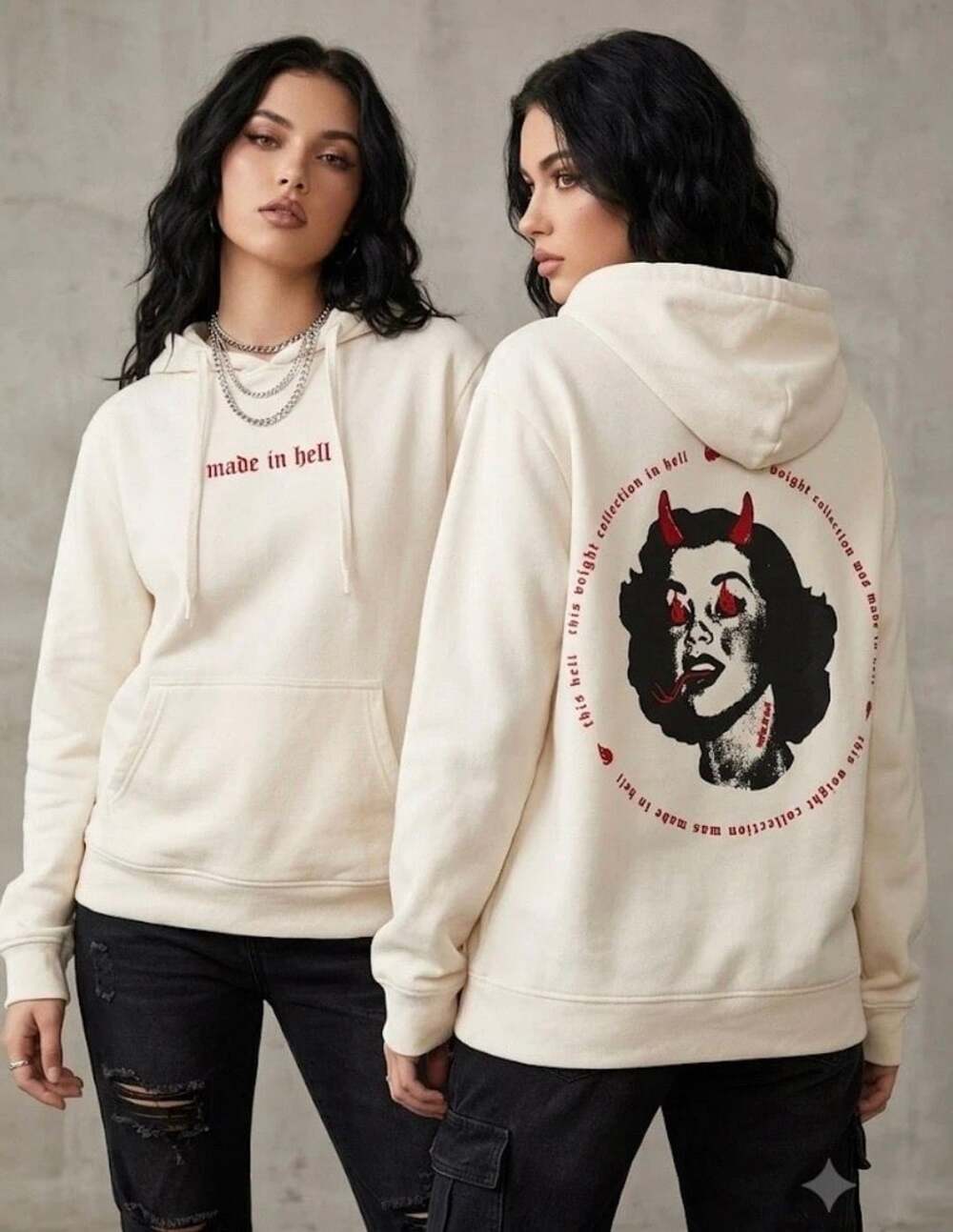 VOIGHT by Valentina "Made In Hell" Devil Girl Graphic Hoodie NWOT